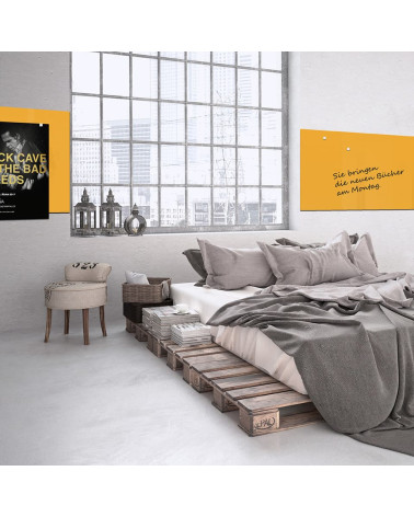 Glasmagnettafel Neapolitanisches Glas Magnetisches Whiteboard Home Smatab® gelb