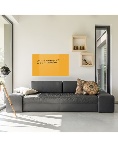 Glasmagnettafel Neapolitanisches Glas Magnetisches Whiteboard Home Smatab® gelb