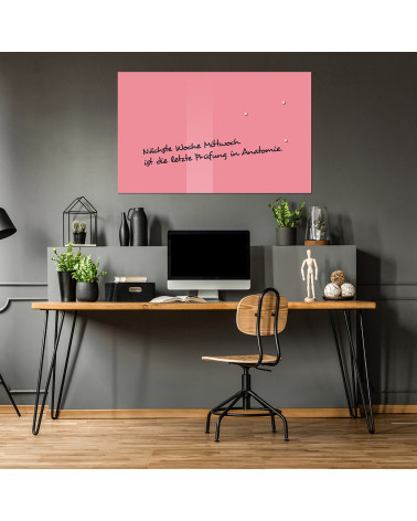 Glasmagnettafel Rosa Perlglas Arbeits- und Büro-Whiteboard aus Smatab®