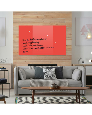 Glasmagnettafel Smatab® Arbeits- und Büro-Whiteboard aus rotem Korallenglas