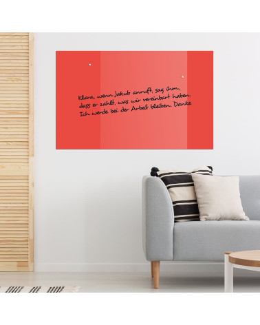 Glasmagnettafel Magnetisches Whiteboard aus rotem Korallenglas Home Smatab®