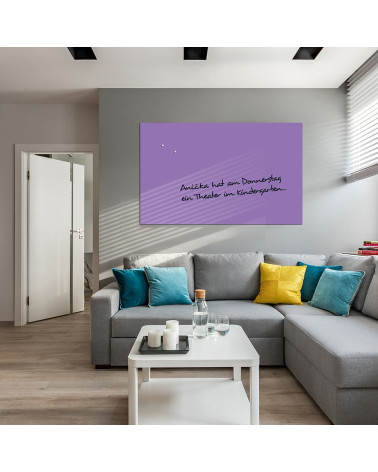 Glasmagnettafel Magnetisches Whiteboard aus lila Kobaltglas home Smatab®